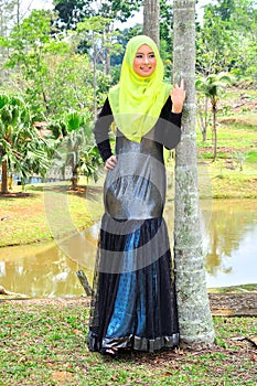 Muslimah lady wear blouse and hijab