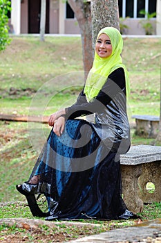 Muslimah lady wear blouse and hijab