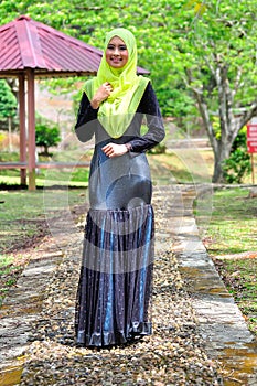 Muslimah lady wear blouse and hijab