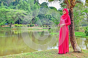 Muslimah lady wear blouse and hijab