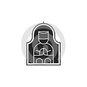 Muslims black icon isolated on a white background