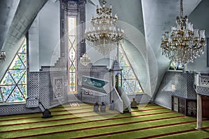 Muslims pray in the mosque