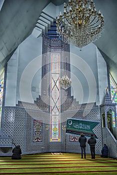 Muslims pray in the mosque