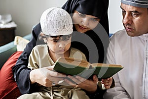 Muslims reading from the quran