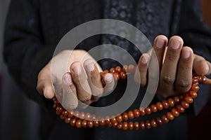 Muslims young  pray for God   Ramadan with hope and forgiveness,Islam is a belief for the five-day prayer,Concept: Culture