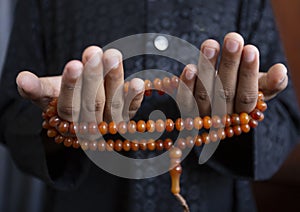 Muslims young  pray for God  Ramadan with hope and forgiveness,Islam is a belief for the five-day prayer,Concept: Culture