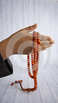 Muslims young  pray for God   Ramadan with hope and forgiveness,Islam is a belief for the five-day prayer,Concept: Culture