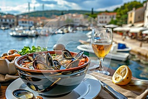 Mussel Soup, Clam Chowder, Shellfish Dinner With Clams, Seafood Meal Bowl, Mussel Soup