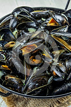 Mussels cooked