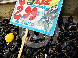 Mussels in open seamarket photo