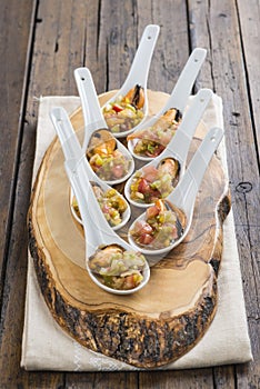 Mussels vinaigrette for a good appetizer