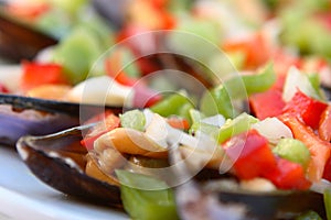 Mussels in vinaigrette sauce photo