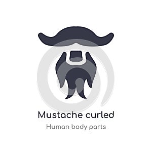 mustache curled tip variant outline icon. isolated line vector illustration from human body parts collection. editable thin stroke