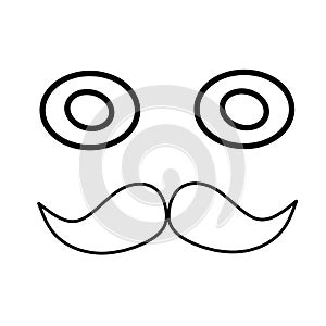 Mustache and eyes icon