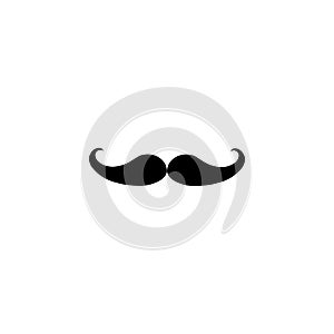 Mustache or facial hair mustache icon vector design black symbol isolated on white background. Vector EPS 10