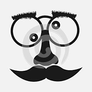 Mustache and Glasses vector icon