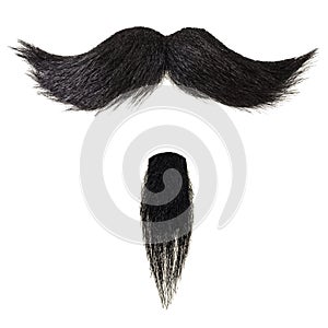 Mustache and goatee beard isolated on white