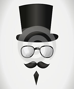 Mustache hat glasses