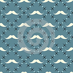 Mustache with heart background