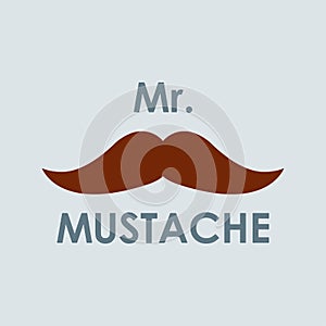 Mustache icon. Mr. Moustache design element. Colorful vector illustration.