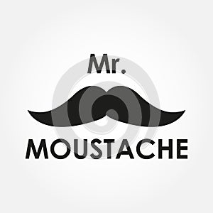 Mustache icon. Mr. Moustache design element. Vector illustration.