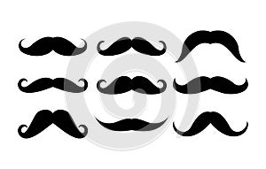 Mustache icon set vector