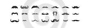 Mustache icon set. Vector illustration