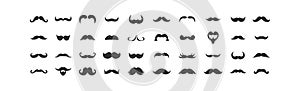 Mustache icon set. Vector illustration