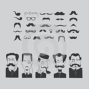 Mustache and intellectuals. photo