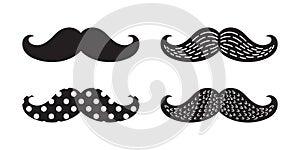 Mustache vector icon logo illustration character polka dot doodle