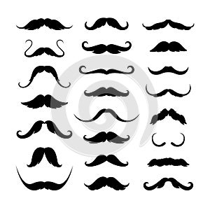 Mustaches icons set. Isolated symbol EPS 10. Vector