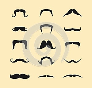 Mustaches Vector Set