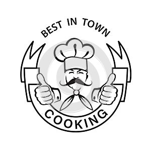 Mustachioed chef icon