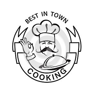 Mustachioed chef icon