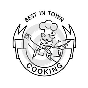Mustachioed chef icon