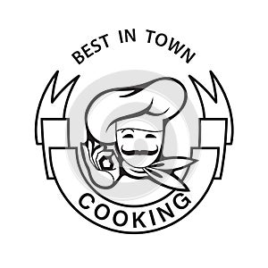 Mustachioed chef icon