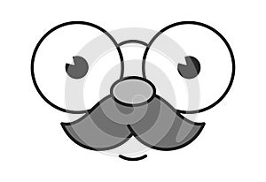 Mustachioed overwhelmed comic face emoticon