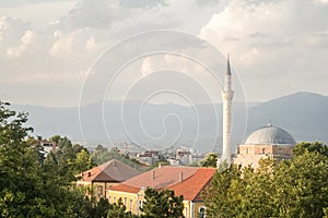 Mustafa Pasha Mosque in Skopje, North Macedonia, taken during a sunny afternoon.