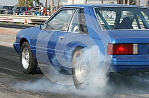 Mustang Drag Car Burnout