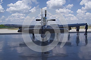 Mustang P51 at the hanger doors.