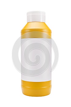 mustard bottle with empty label, copyspace