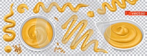 Mustard 3d vector realistic set photo