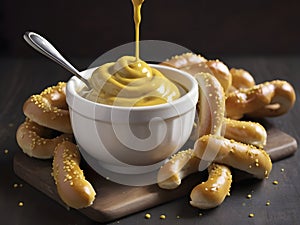 Mustard-Drizzled Bliss. Indulging in Perfect Pretzel Pairings photo