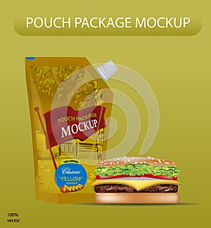 Mustard pouch mockup.