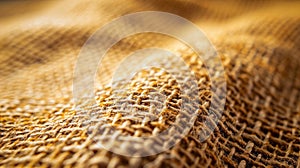 Mustard Yellow burlap texture, showcasing the coarse weave and natural fibers, occupying the whole screen with its