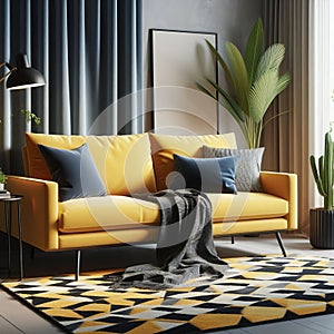 103 Mustard Yellow Sofa_ Adds a pop of sunshine and cheer. Pctu photo