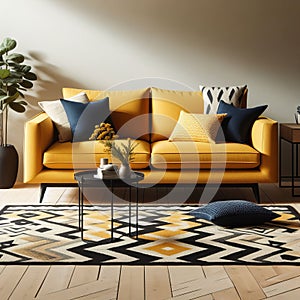 101 Mustard Yellow Sofa_ Adds a pop of sunshine and cheer. Pctu photo