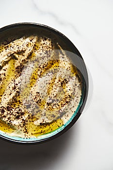 Mutabal or Moutabal - Middle Eastern dip made from roasted eggplants with tahini, garlic and lemon juice. It's