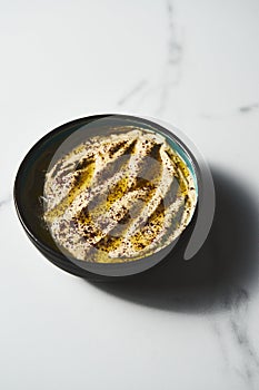 Mutabal or Moutabal - Middle Eastern dip made from roasted eggplants with tahini, garlic and lemon juice. It's