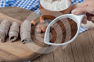 Mutaki cookies with nuts and cinnamon powder